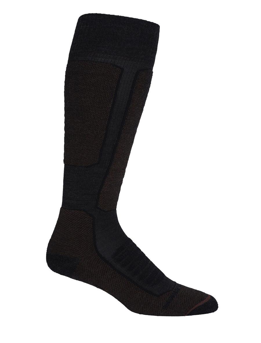 Jet Heather / Espresso Men's Icebreaker Merino Ski+ Medium Over the Calf Socks | USA 1027EBCX